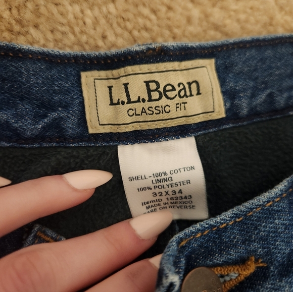 Mens L.L Bean Classic Fit Size 32X34 Jeans Polyester Lining NWT Straight #B17 - Picture 5 of 7